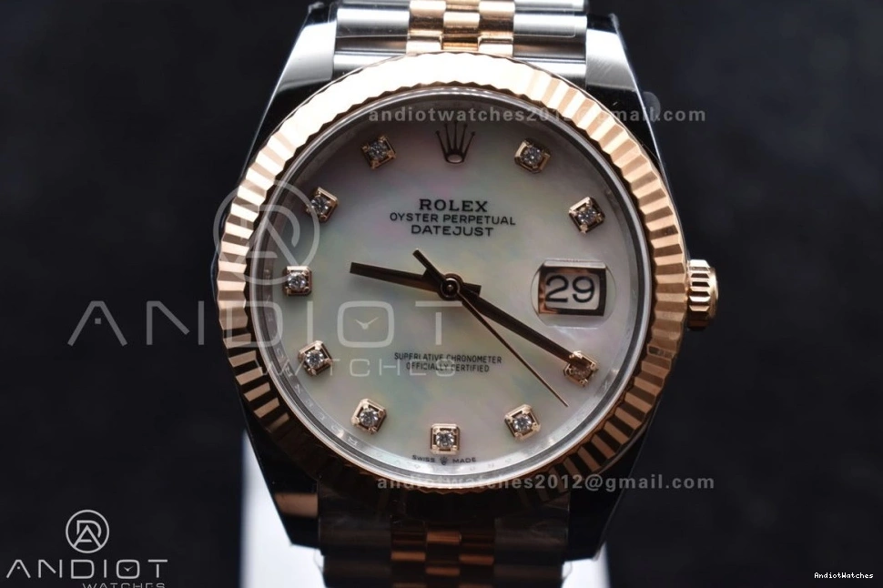 41 SS Edition EasyMatch Bracelet VR RG 904L 1:1 Jubilee Clean Best Dial Steel on MOP 126333 Diamonds White DateJust 655 0223
